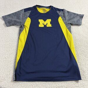 Michigan Wolverines Shirt Pro Edge Mens Medium Athletic Blue Yellow